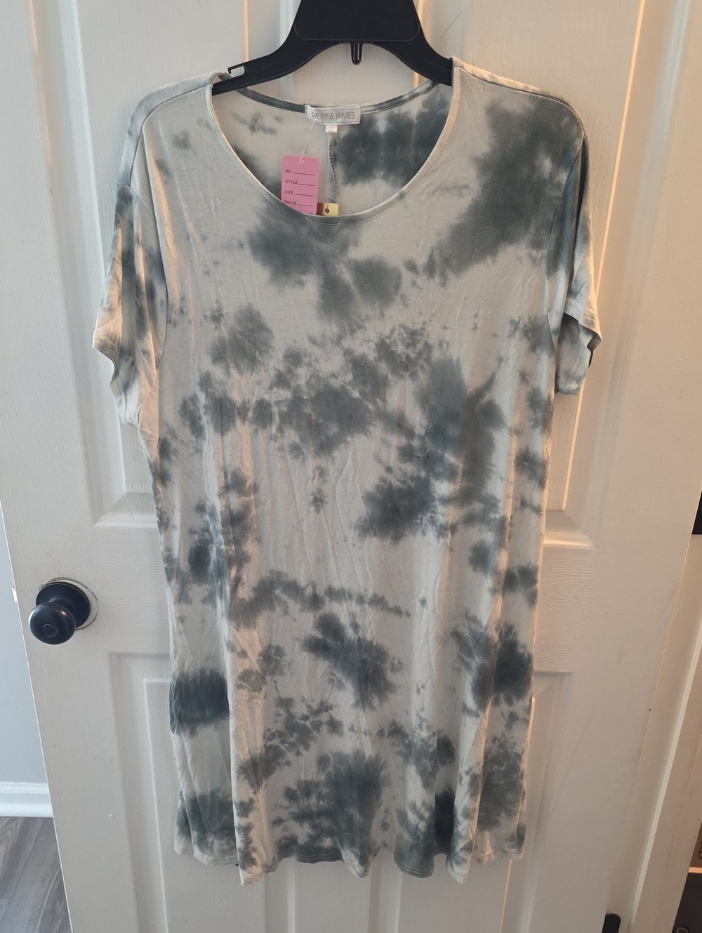 Everyday Tie-Dye Swim Coverup Tunic - Gray/White